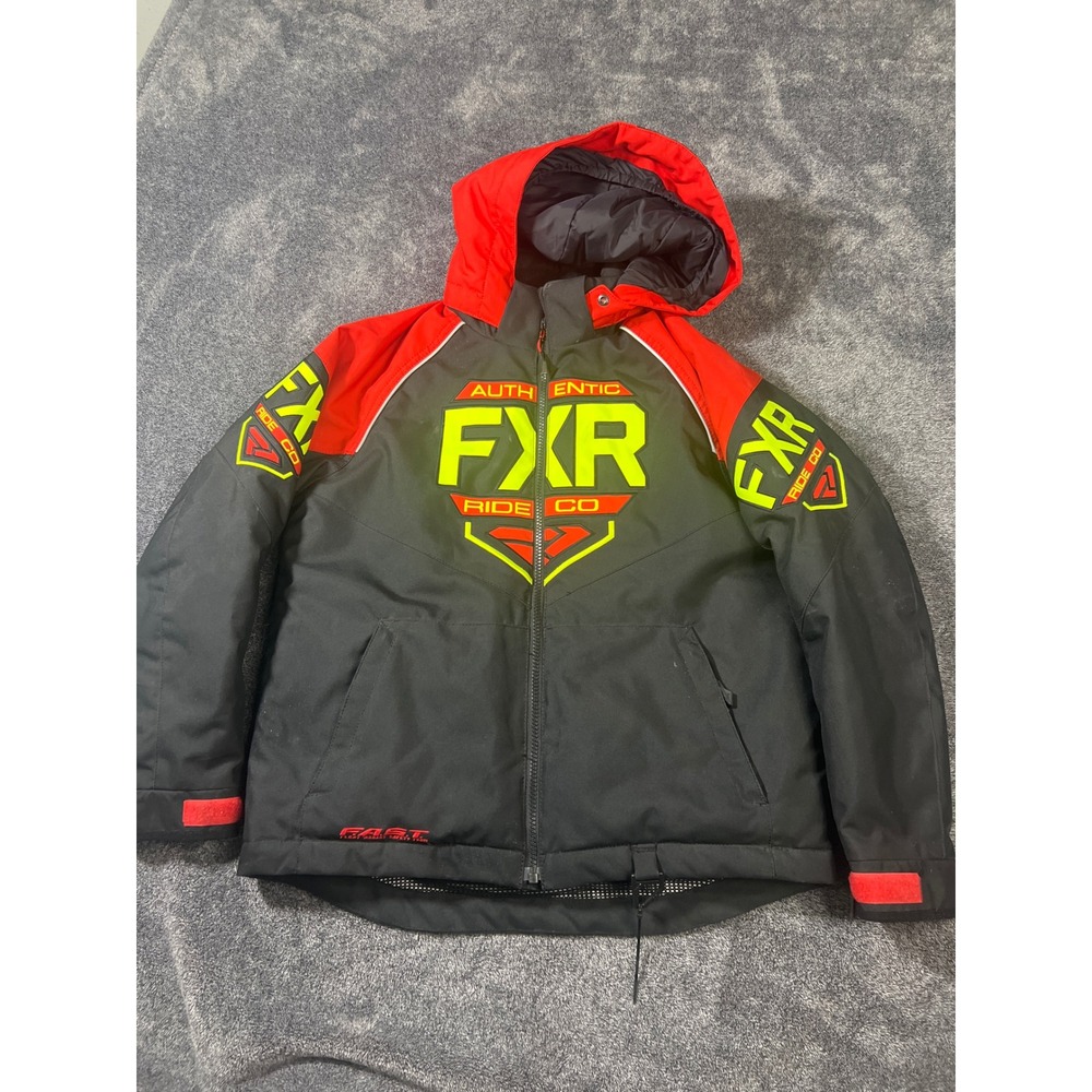 FXR Youth Clutch Jacket Black Red FAST Float Assist Snowmobile Coat Size 10
